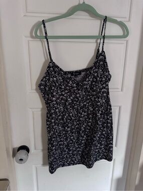 Floral Black Spaghetti-Strap Camisole